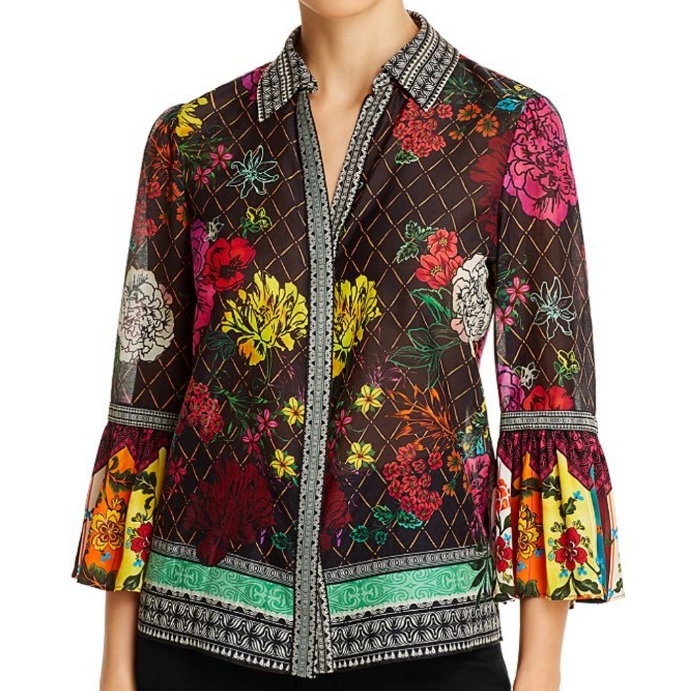 Alice + Olivia Rivera Bell Sleeve Multi L